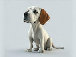carino labrador cane da riporto nel bianca sfondo. ai generato Immagine. foto