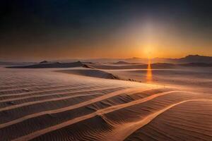 Luna terra con tramonto deserto. generativo ai. foto