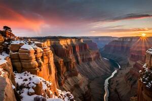 d'oro mille dollari canyon fotografia con tramonto. generativo ai. foto