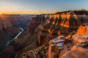 d'oro mille dollari canyon fotografia con tramonto. generativo ai. foto