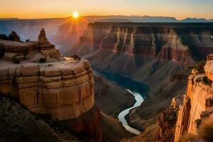 d'oro mille dollari canyon fotografia con tramonto. generativo ai. foto