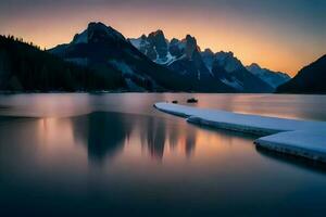 acqua blu notte laghi silhouette su pendenza sfondo, generativo ai. foto