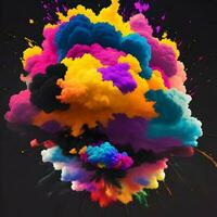colorato esplosioni con nuvole isolato su trasparente sfondo. generativo ai. foto