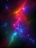 colorato nebulosa galassia su un' nero sfondo. generativo ai. foto