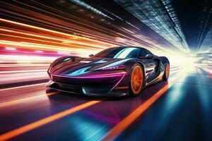 futuristico super gli sport auto velocità. generativo ai foto
