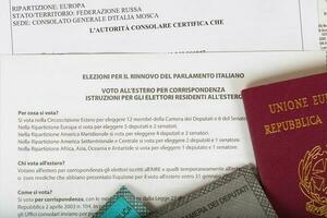 Mosca, russo federazione.02 14 2018. elettorale pacchetto per italiano residenti all'estero. foto