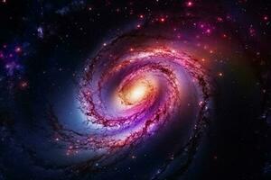 galattico meraviglia, telescopio rivela il splendore di un' spirale galassia ai generato foto