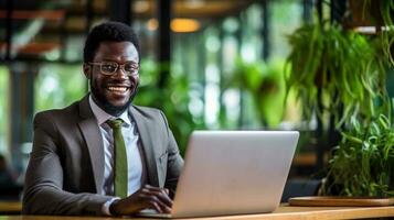 un' sorridente americano-africano uomo d'affari generato ai foto