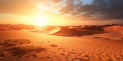 tramonto su deserto copia spazio sfocato sfondo, ai generato foto