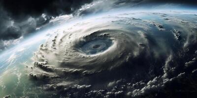 uragano di tempesta tropicale ciclone naturale disastro, ai generato foto