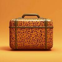 valigia leopardo modello per vacanza e tempo libero viaggio destinazione, ai generato foto