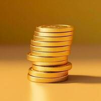 i soldi metallo oro monete finanziario e economico tema, ai generato foto