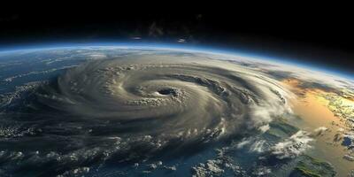 uragano di tempesta tropicale ciclone naturale disastro, ai generato foto