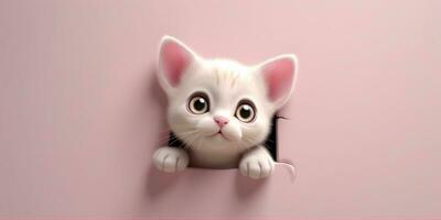 gatto carino animale argilla cartone animato animazione, ai generato foto