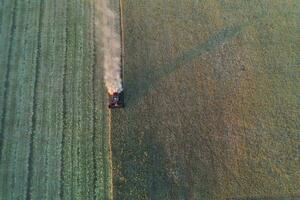 orzo raccogliere aereo Visualizza, nel la pampa, argentina. foto