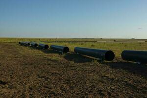 gas tubatura costruzione, la pampa Provincia , patagonia, argentina. foto