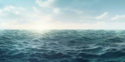 blu oceano acqua copia spazio sfocato sfondo, ai generato foto