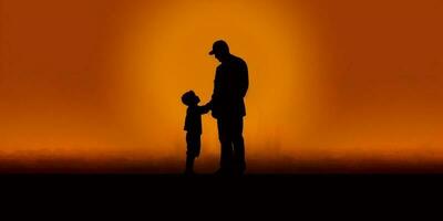 mentale Salute un' genitore silhouette sfocato sfondo, ai generato foto