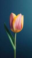 rosa tulipano fiore copia spazio sfocato sfondo. ai generato foto