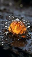 acqua far cadere arrotondato vicino su sfondo sfondo. ai generato foto