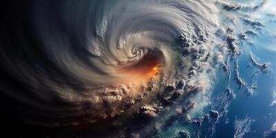 uragano di tempesta tropicale ciclone naturale disastro, ai generato foto