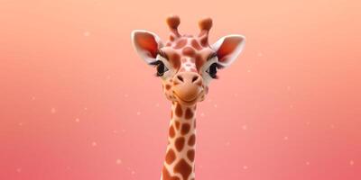 poco giraffa argilla cartone animato animazione, ai generato foto