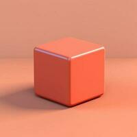 un' semplice vuoto scatola cubo isolato sfondo, ai generato foto