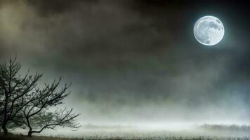 misterioso chiaro di luna un' inquietante digitale la pittura. ai generato. foto