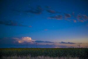 itinerario cartello nel pampa notte paesaggio, la pampa Provincia, patagonia , argentina. foto