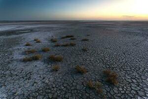 rotto asciutto suolo nel un' pampa laguna, la pampa Provincia, patagonia, argentina. foto