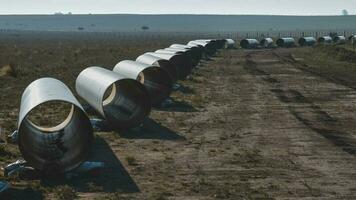 gas tubatura costruzione, la pampa Provincia , patagonia, argentina. foto