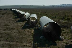 gas tubatura costruzione, la pampa Provincia , patagonia, argentina. foto