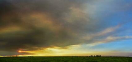 Fumo nube fuoco nel la pampa, argentina foto