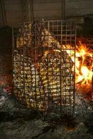 barbecue mucca costole, tradizionale argentino arrosto foto