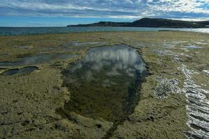 costiero paesaggio con scogliere nel penisola Valdes, mondo eredità luogo, patagonia argentina foto