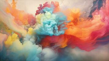 multicolore nube di foschia dove vorticoso tonalità miscela e si scontrano ai generato foto