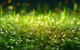 verde erba struttura a partire dal un' campo. generativo ai foto