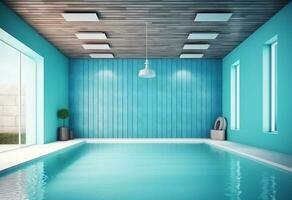 il piscine - blu elegante e di classe piscina, ai generato, generativo ai foto
