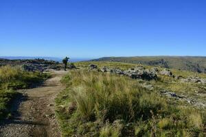 turista nel quebrada del condorito nazionale parco, cordova Provincia, argentina foto