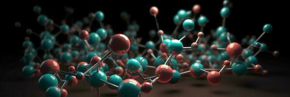 molecole nel sollievo - un' 3d esplorazione in il mondo di scienza. scientifico backgroun foto