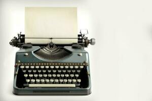vecchio Vintage ▾ macchina da scrivere, isolato su bianca sfondo. generativo ai foto