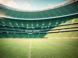 calcio stadio con verde campo. generativo ai foto