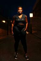 africano nero persone a il strada notte, generativo ai foto