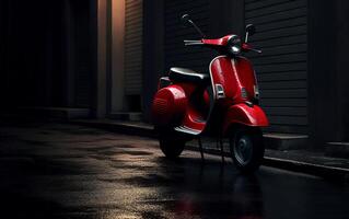 rosso italiano scooter servizio fotografico. generativo ai. foto