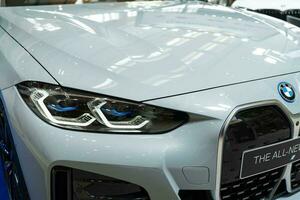 Samut prakan, Tailandia - luglio 2 2023 BMW i4 m50 gli sport macchina. foto