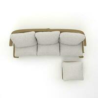 mobilia per moderno camera interno , confortevole divano su bianca sfondo. arredamento, interno oggetto, elegante divano, 3d interpretazione foto