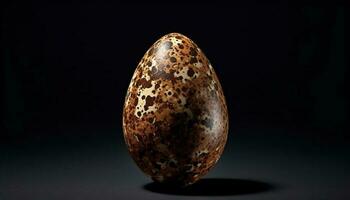 d'oro uovo, simbolo di ricchezza e celebrazione, macchiato nel natura generato di ai foto