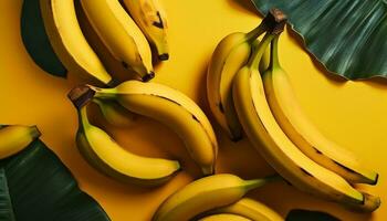 fresco, maturo, biologico Banana un' sano, tropicale merenda generato di ai foto