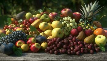 succoso frutta di natura abbondanza, maturo e fresco generato di ai foto