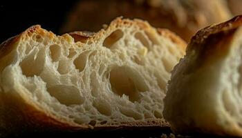 appena al forno baguette, un' salutare buongustaio merenda generato di ai foto